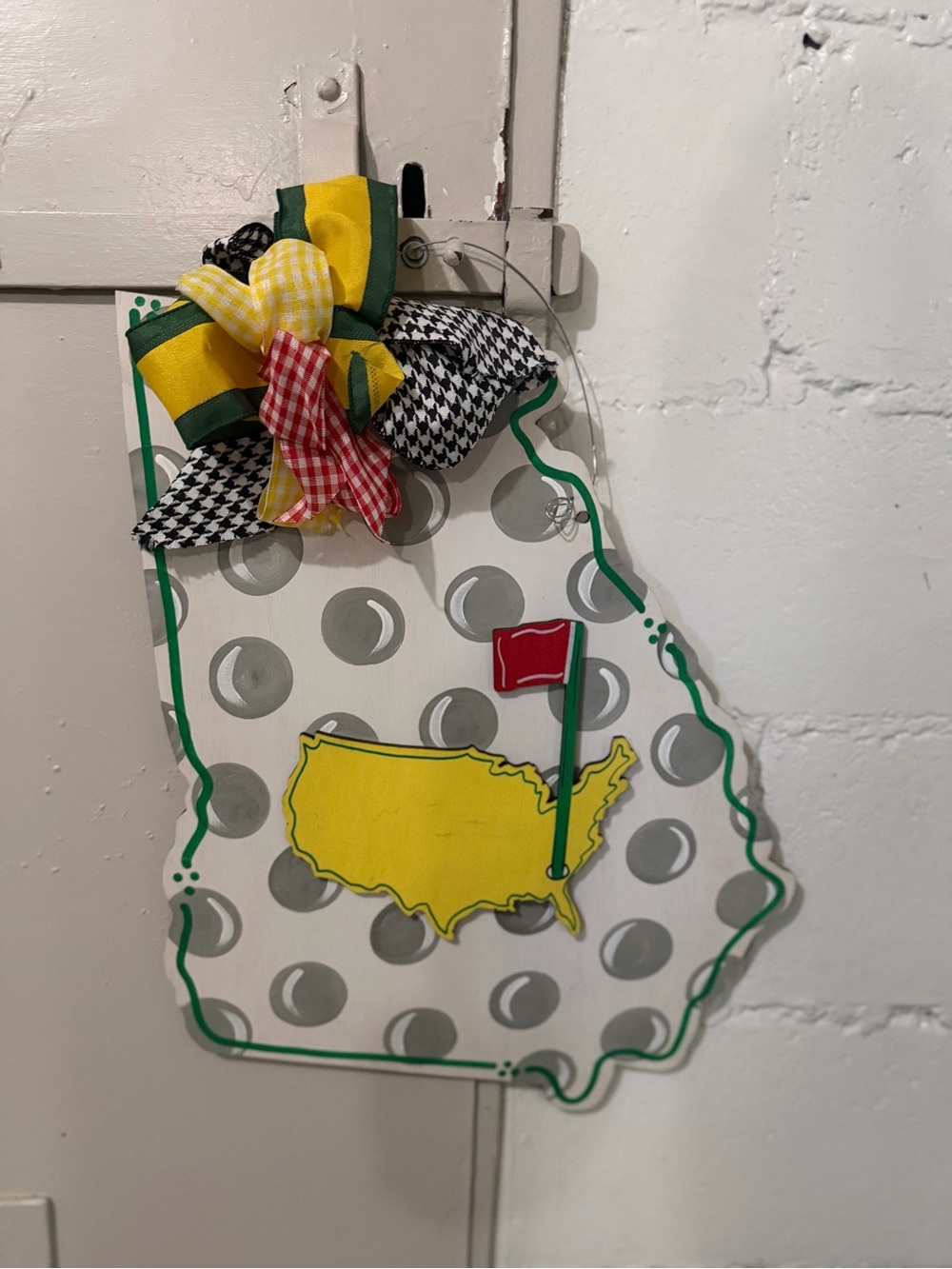 Masters Inspired Golf Door Hanger — Augusta Golf Decor